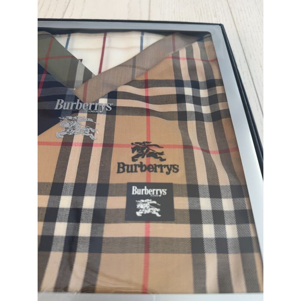 BURBERRY Nova Check Scarf Handkerchief 5 Pack Premium Authentic Gift - Picture 5 of 7